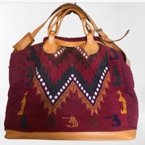 Boho Handcrafted Woven Navaho Southwestern Multicolor Crossbody Bag
